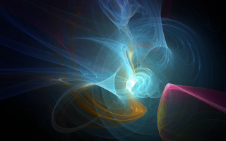 Blue yellow swirl black white - fractal free wallpaper