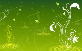 Green background swirly design butterfly - eyvind earle free wallpaper