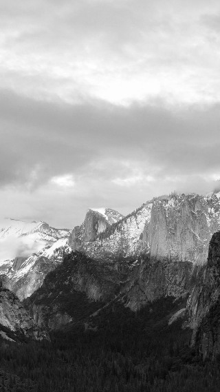 Black white mountain range snowy - free mountains wallpaper for mobile
