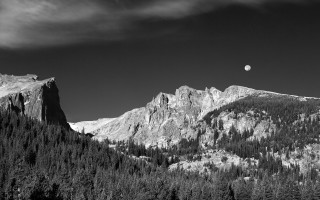 Mountain range full moon trees - tree below free wallpaper