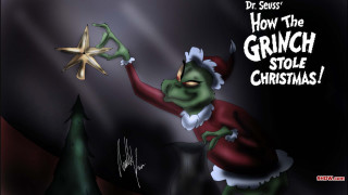 Grinch holding star pointing caption - christmas free wallpaper