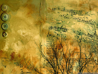 Tree musical notes buttoned up - composition free wallpaper for desktop