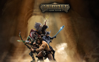 Group horse swords demon people - their hand and a demon free wallpaper