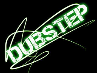 Green neon sign dubstep black - sticker free wallpaper