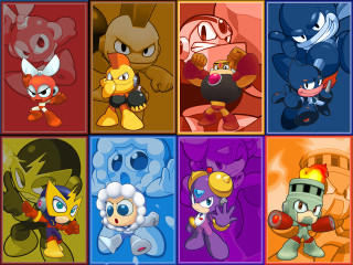Cartoon characters colorful variety sizes - different expression free wallpaper