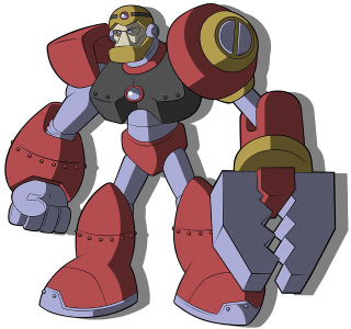 Cartoon robot suit yellow helmet - a yellow helmet free wallpaper