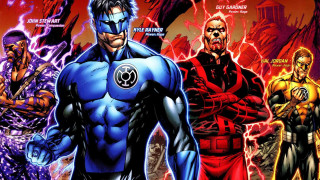 Men blue red costumes lightning - alan davis free wallpaper