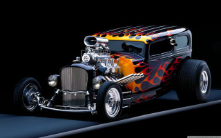 Hot rod flames hood vents 2 - ed roth free wallpaper