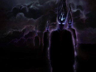 Man demonic heads dark hands - eldritch free wallpaper for desktop