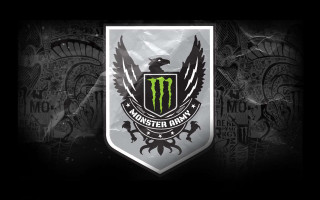 Monster logo black background white - a monster logo free wallpaper