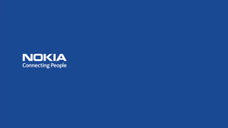 Blue background nokia connecting people - a white logo free wallpaper