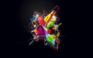 Colorful abstract design black background 2 - a colorful abstract design free wallpaper