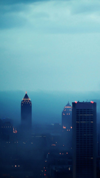 City skyline night blue sky - dr. atl free wallpaper for mobile