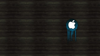 Dripping apple logo wooden background - a wallpaper free wallpaper for desktop