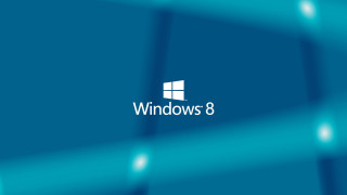 Blue background windows8 logo white 5 - 8 k free wallpaper