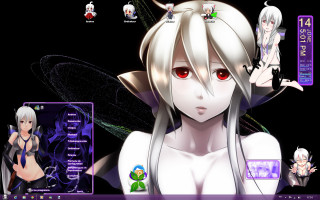 Anime girl white hair red 11 - a dragon free wallpaper for desktop