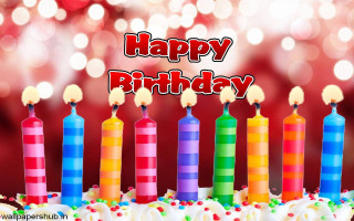 Birthday cake candles happy message 3 - a birthday cake free wallpaper