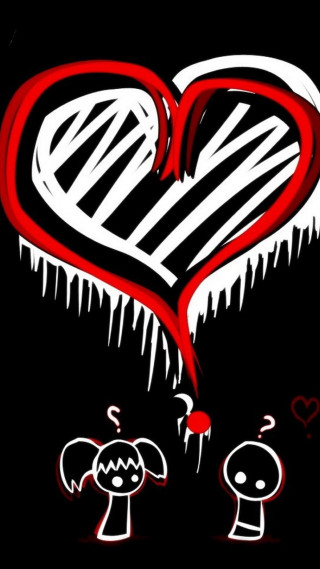 Heart man woman drawing black - free hearts wallpaper for mobile