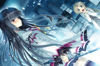 Girl white dress long hair 3 - long hair and a sword free wallpaper for desktop