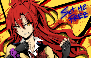 Anime red hair black jacket - graffiti free wallpaper