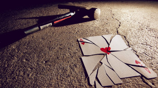 Broken paper heart paintbrush knife - broken free wallpaper for desktop