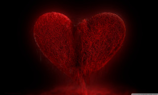 Red heart black background red 2 - gothic free wallpaper