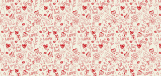 Hearts flowers pattern white background 2 - plain background free wallpaper