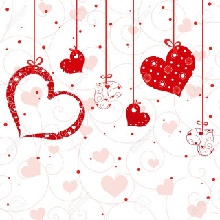 Valentines day background hearts hanging - free hearts wallpaper for tablet