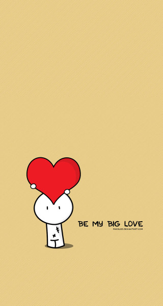 Cartoon character holding heart be - free love wallpaper for mobile