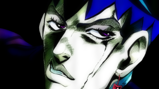 Blue hair purple eyes black - menacing free wallpaper