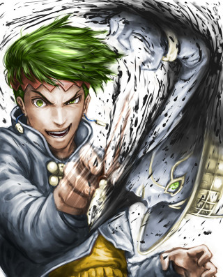 Man green hair knife cell - a knife free wallpaper for mobile