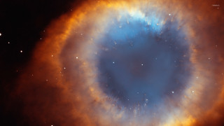 Large blue orange object sky - nebula free wallpaper