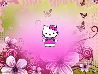 Hello kitty wallpaper flowers butterflies - kitty wallpaper free wallpaper