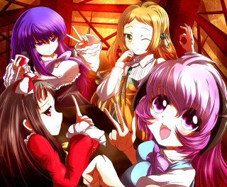 Girls group red ceiling red - a red wall free wallpaper