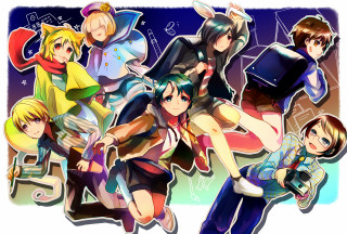 Anime characters music notes background - all free wallpaper for desktop