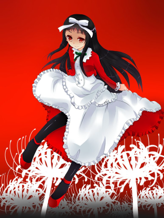 Woman white dress red jacket - white flower free wallpaper for mobile