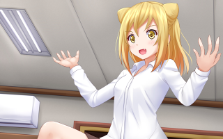 Woman white shirt skirt floor - a window in the background free wallpaper for desktop