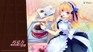 Girl maid outfit cooking kitchen - the counter free wallpaper