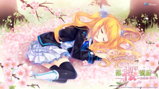 Girl laying field flowers head - her chest free wallpaper