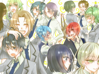 Anime group photo colorful background - madhouse free wallpaper for desktop