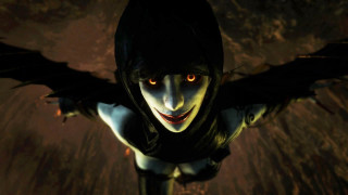 Creepy woman with wings and - a creepy face free wallpaper