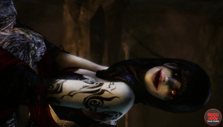 Woman bloody face black makeup - black makeup free wallpaper