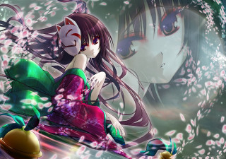 Girl longhair greendress whiteobject fish - a fish free wallpaper