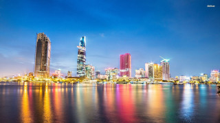 City skyline water night lights 3 - cui bai free wallpaper for desktop