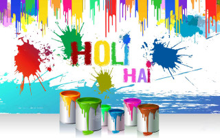 Paint cans splatters holi hai - colour free wallpaper