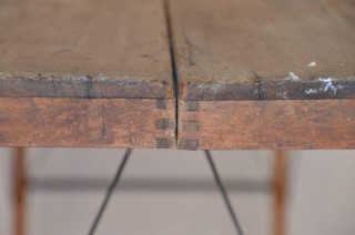 Wooden table metal base wood - donald judd free wallpaper