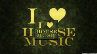 Green background heart house music - love free wallpaper