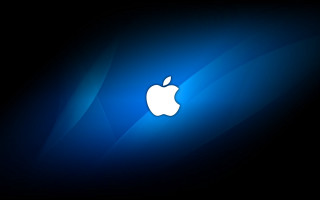 Blue apple wave black white 2 - a white apple logo free wallpaper