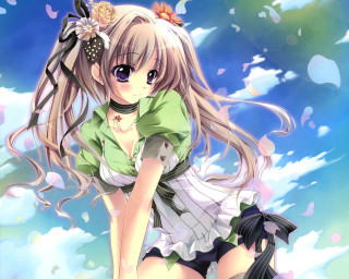 Girl cloud gothic anime flower - a cloud background free wallpaper