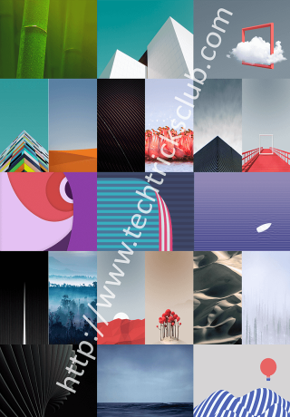 Collage sky background red circle - free minimalism wallpaper for mobile